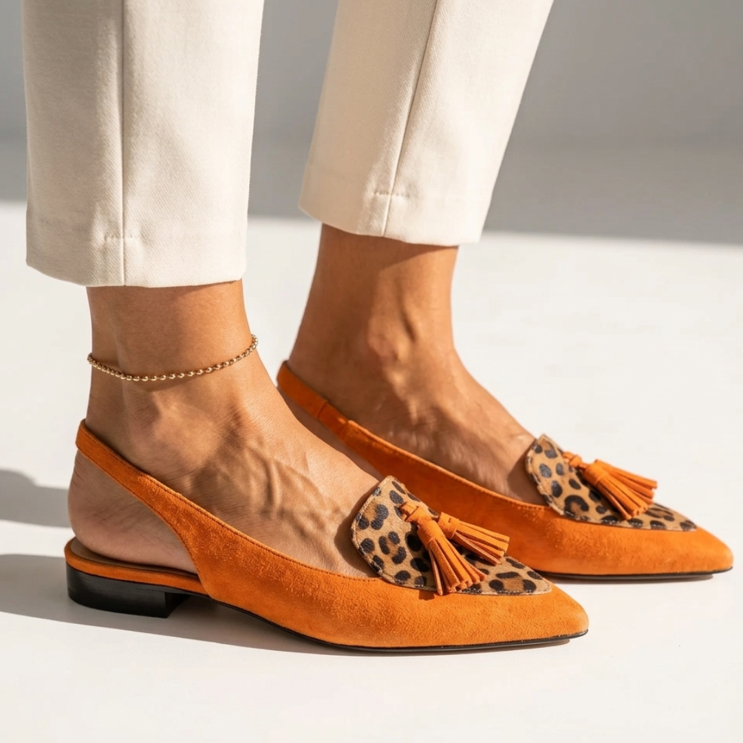 Svetlana - Smailas formas plakanas slingback kurpes