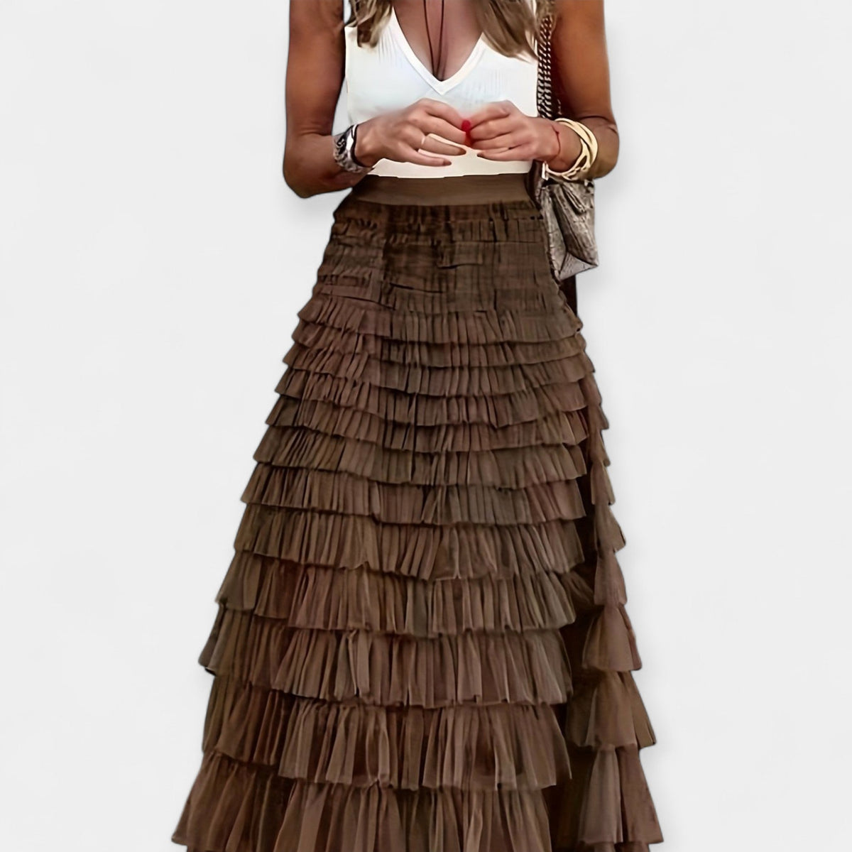 Boho svārki ar tīklotu apakšmalu