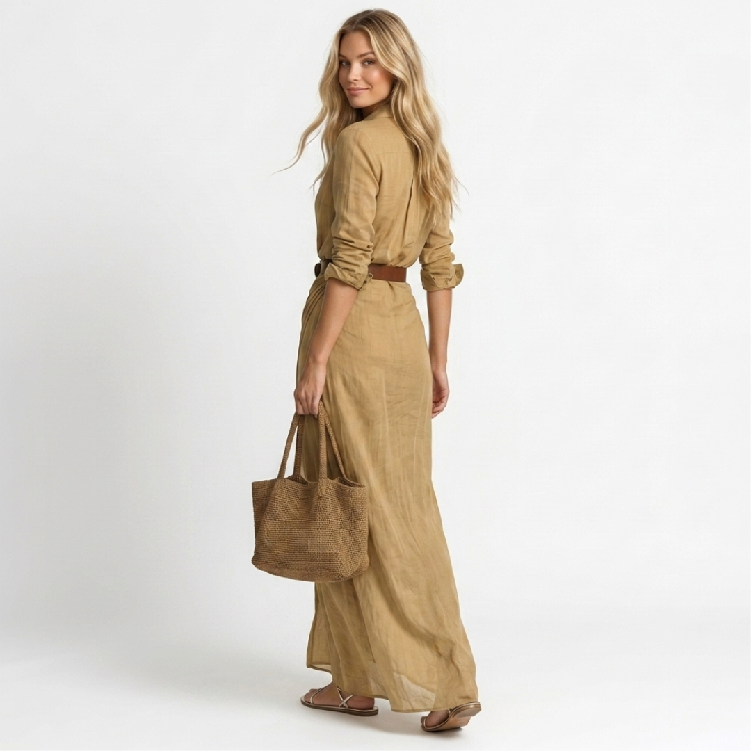 Bojana - Gara kleita ar dziļu izgriezumu
