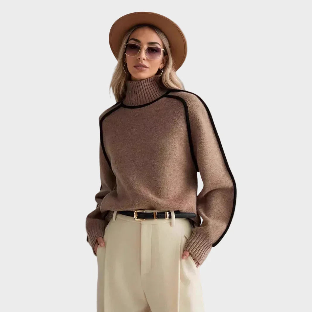 Blaženka - Elegants adīts džemperis ar augstu apkakli