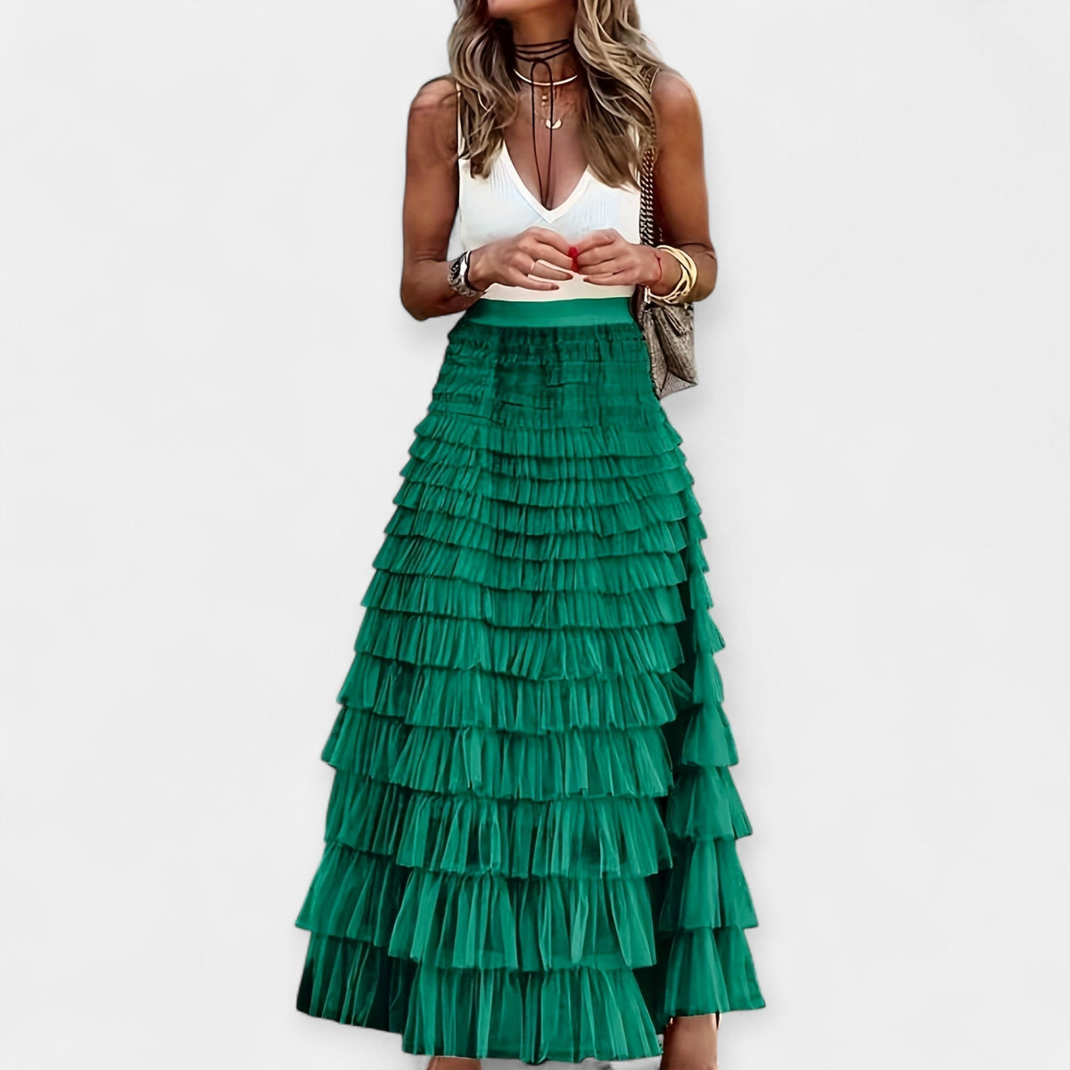 Boho svārki ar tīklotu apakšmalu
